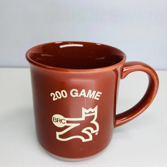 Vintage BRC 200 Game Brunswick Recreation Bowling Center Mug Brown EUC - Picture 9 of 9